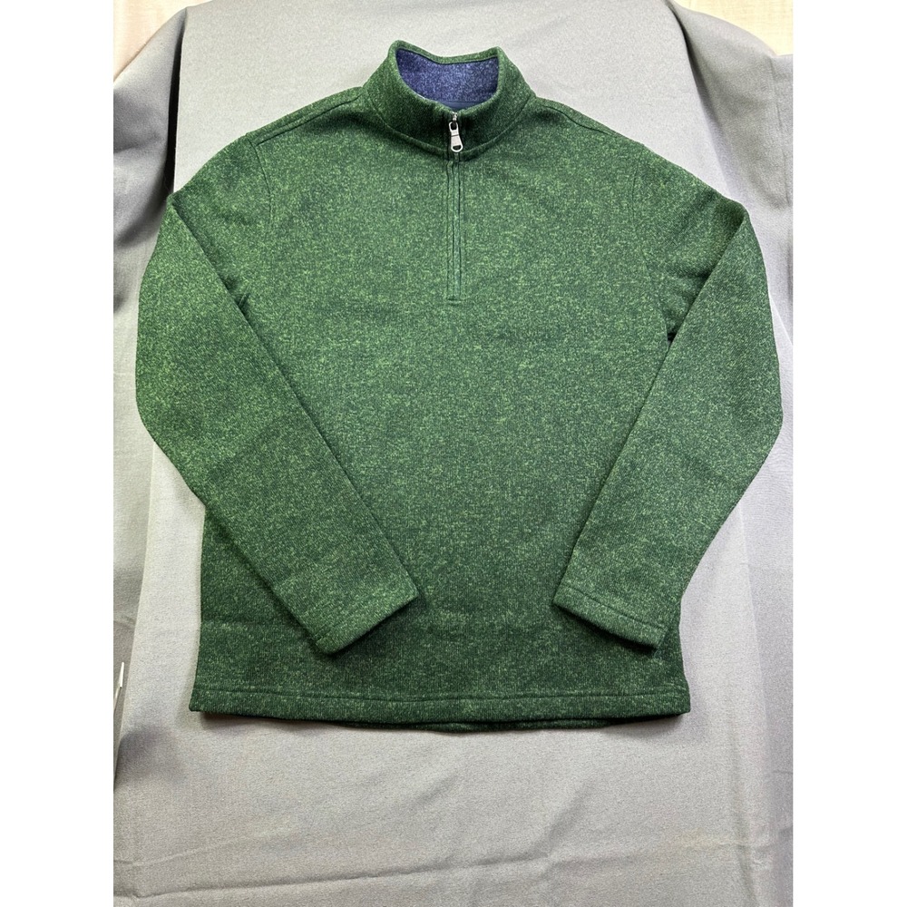 Robert Graham Men's Green Heathered Quarter Zip Pullover Sweater Classic Fit S
